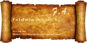 Feldheim Acicét névjegykártya